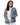 Women's Embroidered denim "Stars" sherpa jacket - Art Club Apparel