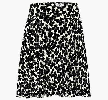 Monochrome Blossom Swing Skirt