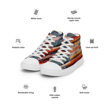 Men’s Abstract high top canvas shoes - Art Club Apparel