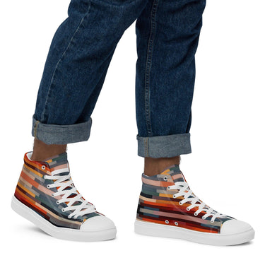 Men’s Abstract high top canvas shoes - Art Club Apparel