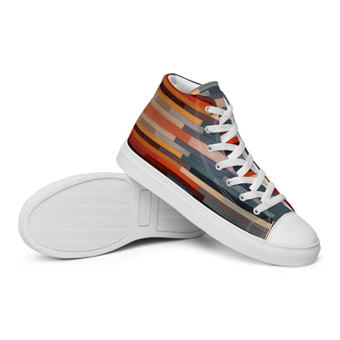 Men’s Abstract high top canvas shoes - Art Club Apparel