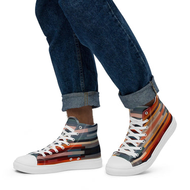 Men’s Abstract high top canvas shoes - Art Club Apparel