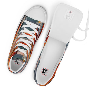 Men’s Abstract high top canvas shoes - Art Club Apparel