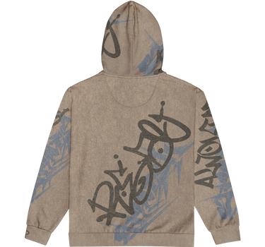 Sandstone Script Graffiti Zip Hoodie