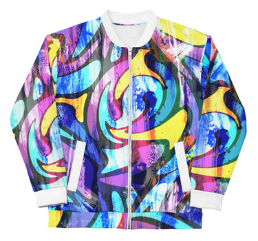 NEON NOSTALGIA Graffiti Bomber Jacket