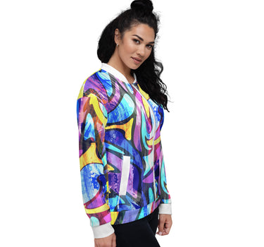 NEON NOSTALGIA Graffiti Bomber Jacket