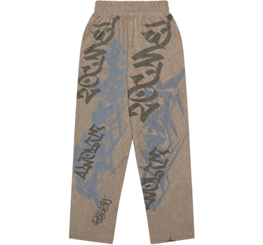 Sandstone Script Graffiti Wide Leg Joggers