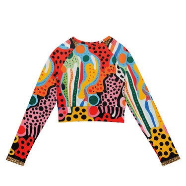 Animal Print Long-Sleeve Crop Top - Art Club Apparel