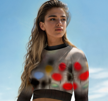 Aura Mist Long-Sleeve Crop Top