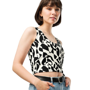 Abstract Black & White Art Crop Top - Art Club Apparel