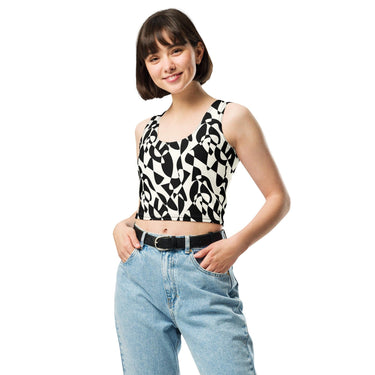 Abstract Black & White Art Crop Top - Art Club Apparel