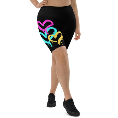 Graffiti Heart Biker Shorts - Art Club Apparel