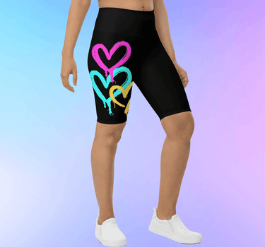 Graffiti Heart Biker Shorts - Art Club Apparel