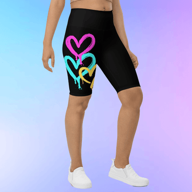 Graffiti Heart Biker Shorts - Art Club Apparel