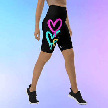 Graffiti Heart Biker Shorts - Art Club Apparel