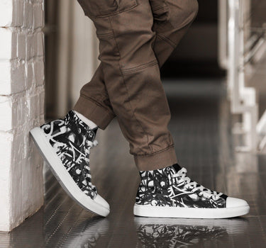 Men’s high top graffiti canvas shoes - Art Club Apparel