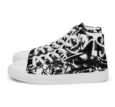 Men’s high top graffiti canvas shoes - Art Club Apparel