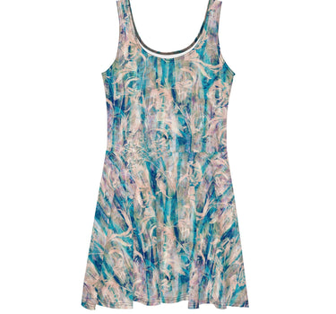 Blue Floral Skater Dress - Art Club Apparel