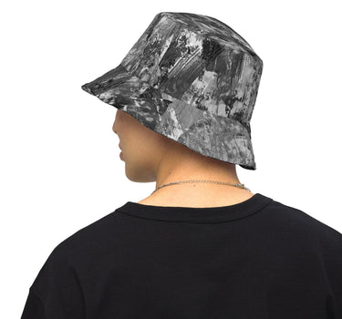 Men's Black & White Painted Reversible bucket hat - Art Club Apparel