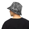 Men's Black & White Painted Reversible bucket hat - Art Club Apparel