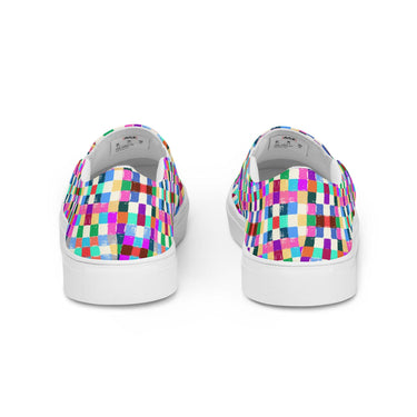 Men’s slip-on "painted squares" canvas shoes - Art Club Apparel