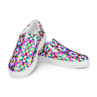 Men’s slip-on "painted squares" canvas shoes - Art Club Apparel