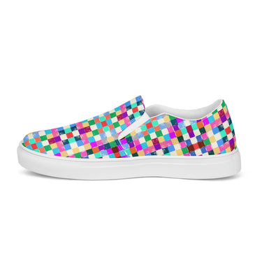 Men’s slip-on "painted squares" canvas shoes - Art Club Apparel