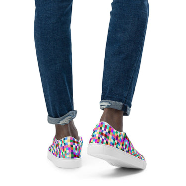 Men’s slip-on "painted squares" canvas shoes - Art Club Apparel