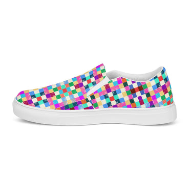 Men’s slip-on "painted squares" canvas shoes - Art Club Apparel