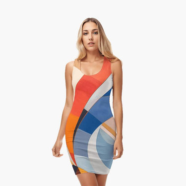 Colorful Abstract Bodycon Dress - Art Club Apparel