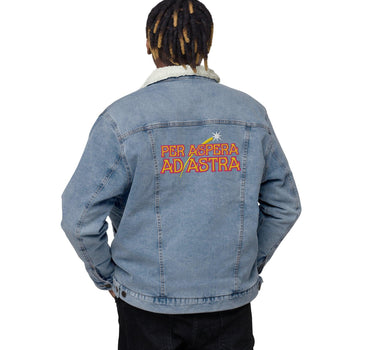 Denim Embroidered "Stars" sherpa jacket - Art Club Apparel