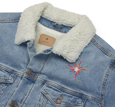 Denim Embroidered "Stars" sherpa jacket - Art Club Apparel