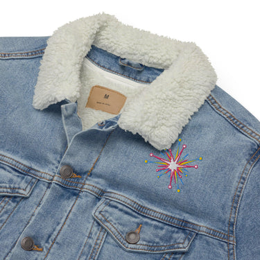 Denim Embroidered "Stars" sherpa jacket - Art Club Apparel