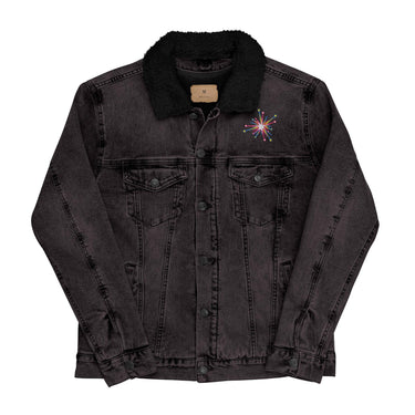 Denim Embroidered "Stars" sherpa jacket - Art Club Apparel