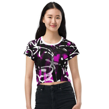 Graffiti Print Crop Tee - Art Club Apparel