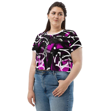 Graffiti Print Crop Tee - Art Club Apparel