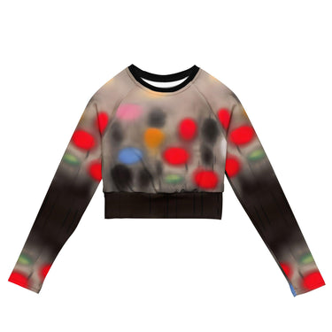 Graffiti Spray Paint Recycled long-sleeve crop top - Art Club Apparel