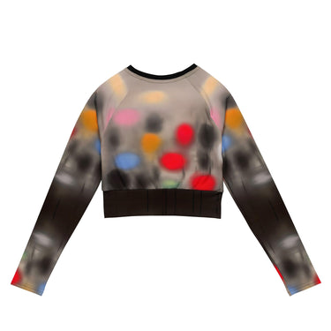 Graffiti Spray Paint Recycled long-sleeve crop top - Art Club Apparel