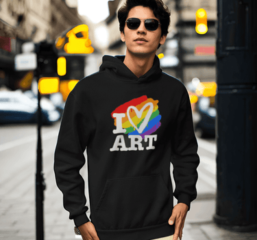 I Love Art Fleece Hoodie - Art Club Apparel