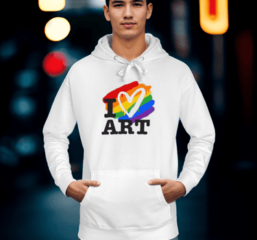 I Love Art Fleece Hoodie - Art Club Apparel