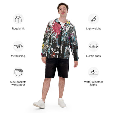 Men’s Abstract street art windbreaker - Art Club Apparel