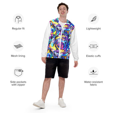 Men’s Neon Street Art Graffiti windbreaker - Art Club Apparel