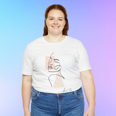 Minimalist Women Face Soft Cotton Tee - Art Club Apparel