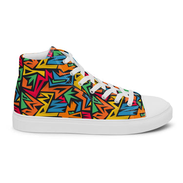 Men’s high top Abstract canvas shoes - Art Club Apparel