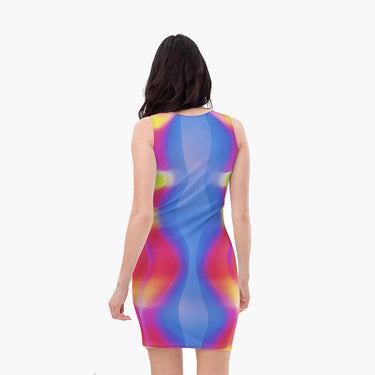 Neon Color Pattern Bodycon Dress - Art Club Apparel