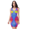 Neon Color Pattern Bodycon dress - Art Club Apparel