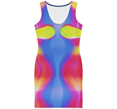 Neon Color Pattern Bodycon dress - Art Club Apparel