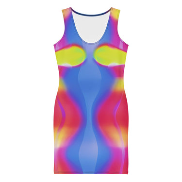 Neon Color Pattern Bodycon dress - Art Club Apparel