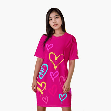 Oversized Graphic T Shirt Dress - Art Club Apparel