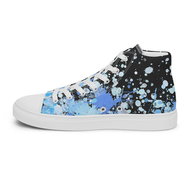 Men’s paint splatter high top canvas shoes - Art Club Apparel